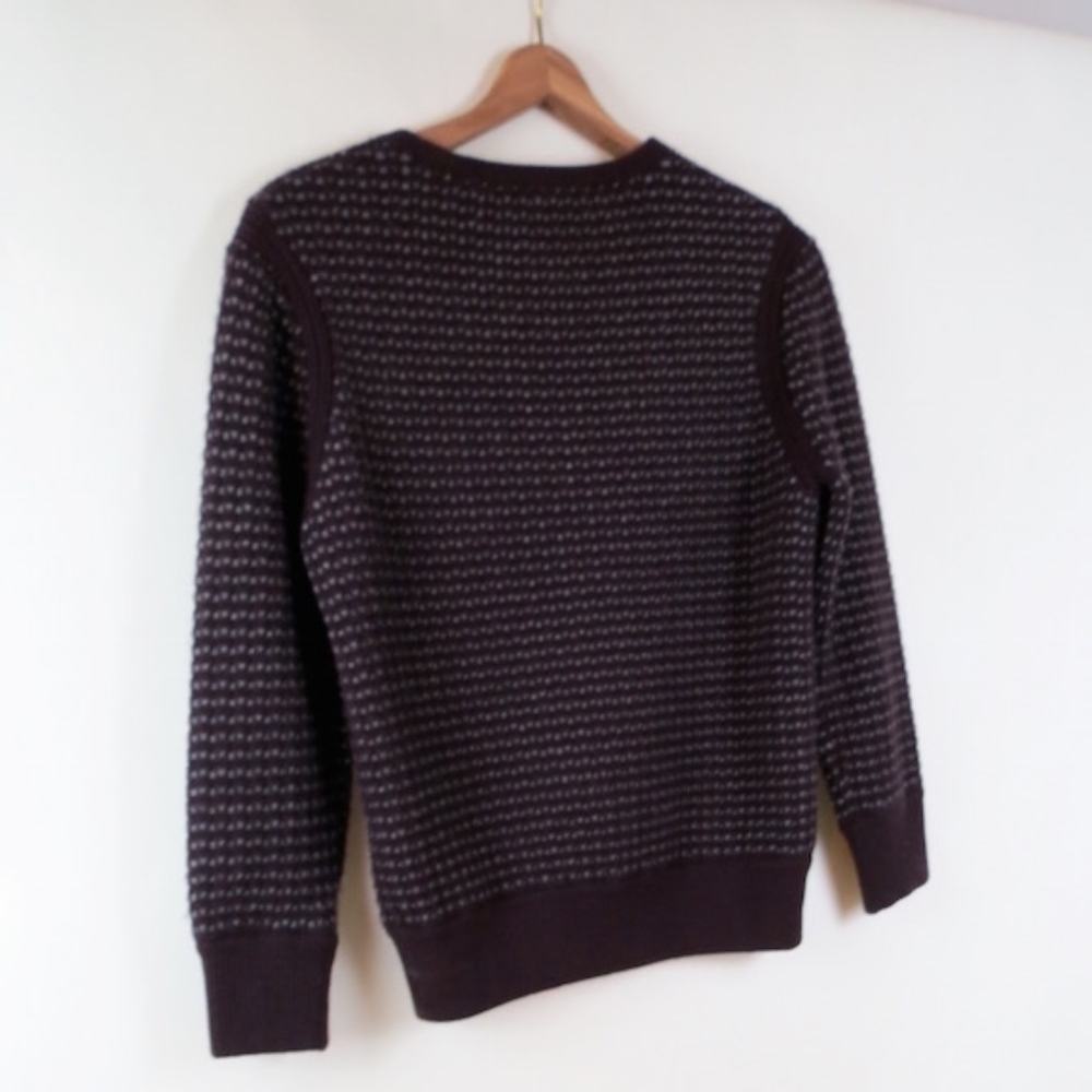 Rag & Bone Women's Cashmere Crewneck Sweater in Dark Plum with Light Gray Patter - Picture 3 of 6